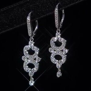 Leslie Greene BOTTEGA Sterling Silver 1.24 ctw CZ Diamond Earrings